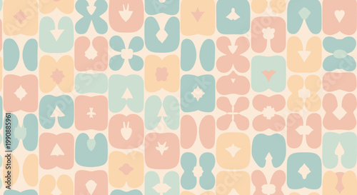 A calming and playful pattern of organic shapes. Ideal for backgrounds, website design, and creative projects seeking a modern, gentle aesthetic.
