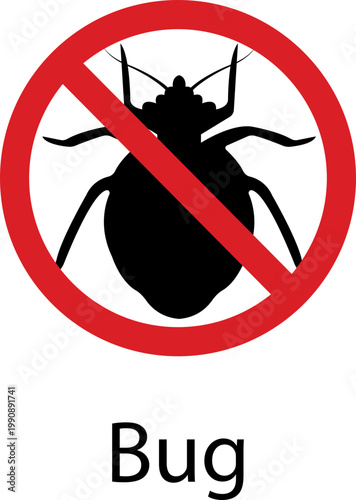 Bug insect icon pest beetle bug, insect parasite symbol, no bug sign, infestation control icons in black flat and line style vector, pest control warning symbol pack