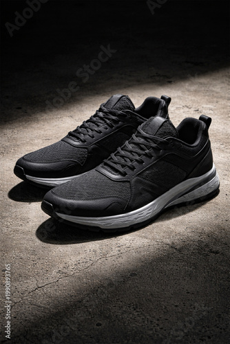 sport shoes on black