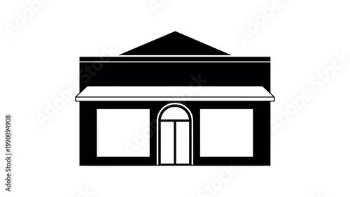 Картината върху платно Storefront Shop Building Market Exterior Icon Vector