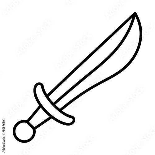Fotografía Vector of a sword with a round pommel and curved crossguard in a simple design