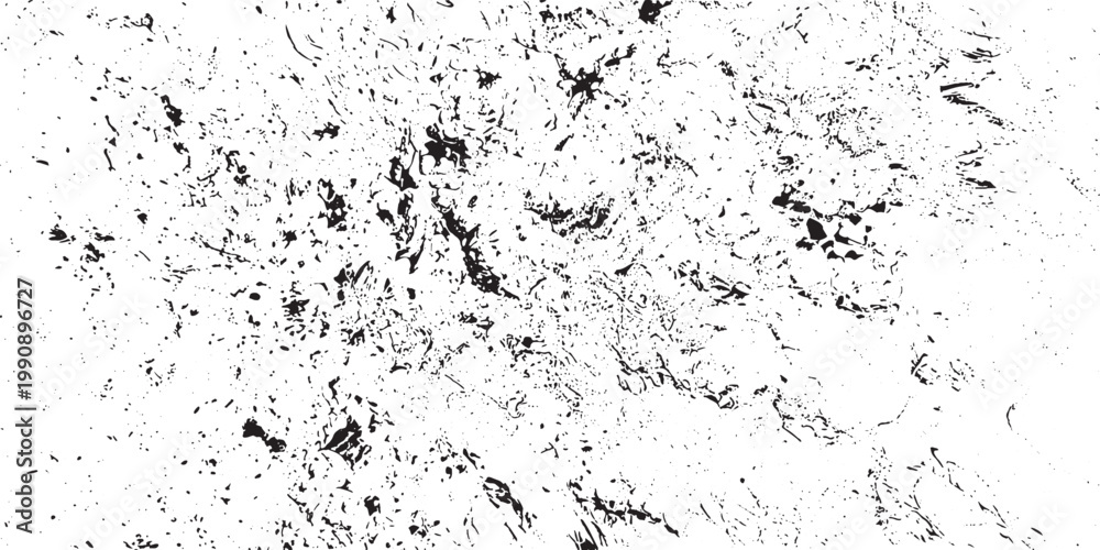 Fototapeta premium Monochrome texture composed of irregular graphic elements. Distressed uneven grunge background. Abstract vector illustration. Overlay for interesting effect and depth. Isolated on white background.