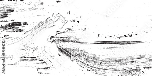 Vector brush stroke texture. Distressed uneven grunge background. Abstract vector illustration. Overlay over any design to create interesting effect and depth. Black isolated on white. EPS10