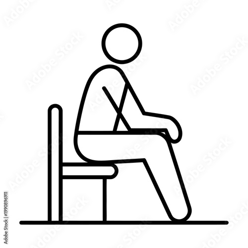 Vector of a person sitting in a chair with proper posture guidance