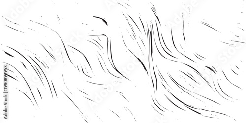 Monochrome texture composed of irregular graphic elements. Distressed uneven grunge background. Abstract vector illustration. Overlay for interesting effect and depth. Isolated on white background.