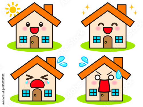 	かわいい家のイラスト素材セット5