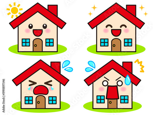 	かわいい家のイラスト素材セット2