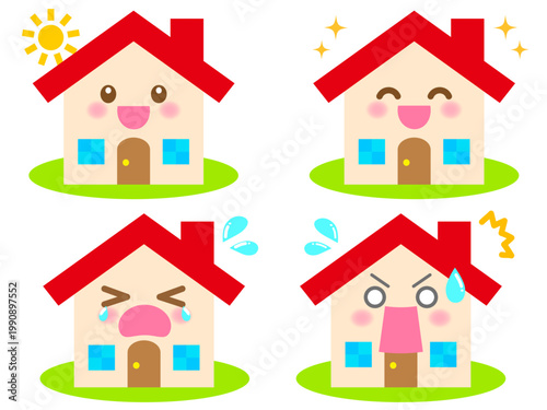 	かわいい家のイラスト素材セット3