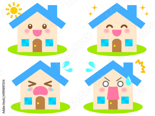 	かわいい家のイラスト素材セット4