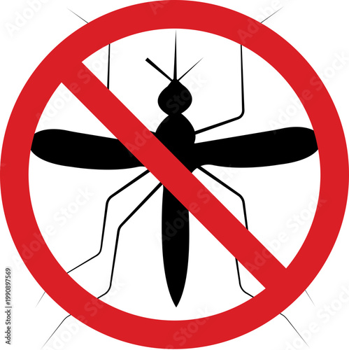 Mosquito icon in flat and line style vector black insect bug fly pest silhouette outline symbol design, mosquito gnat midge insect repellent warning sign