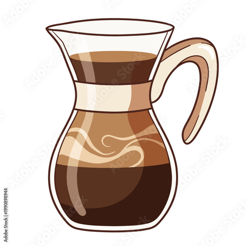 This elegantly designed coffee pot features a stylish handle and rich brown coffee, encapsulating warmth and the love of brewing for coffee enthusiasts worldwide.