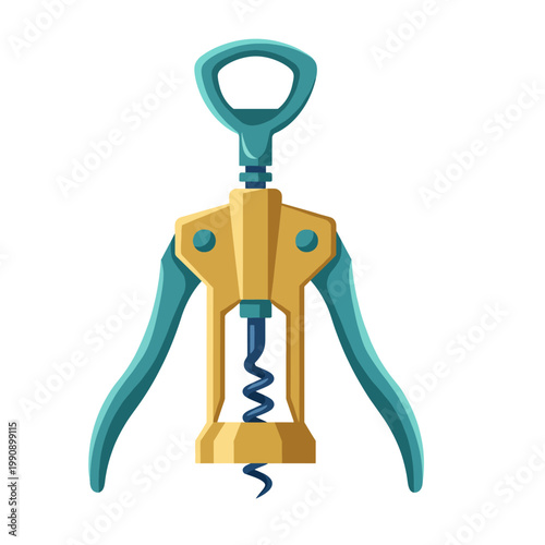 This sleek and modern corkscrew tool in gold showcases functionality and elegance, essential for opening wine bottles, symbolizing celebrations, gatherings, and sophisticated experiences.