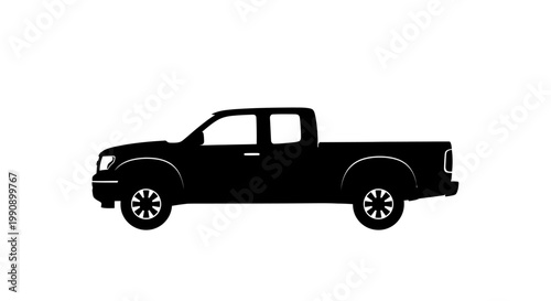 Black pickup truck side view a striking graphic silhouette