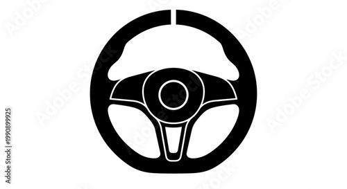 Black steering wheel icon a sleek automotive control silhouette