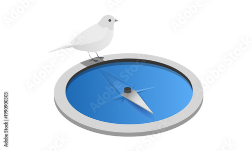  Compass with Bird