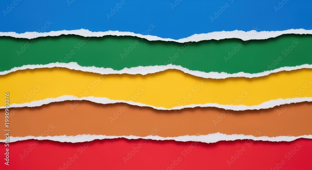 Fototapeta premium colorful torn paper layers creating abstract textured background with vibrant hues