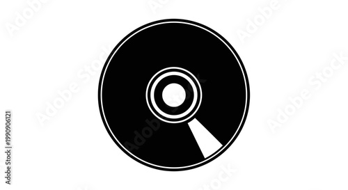 Black circular disc with a central hole a minimalist silhouette