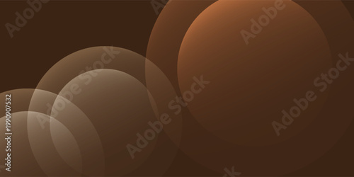 Abstract brown background with overlapping transparent circles and warm gradients. Sophisticated geometric design for luxury, corporate, and professional branding themes.