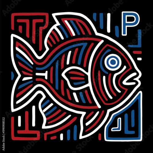 Colorful mola from Panama, Panamanian colors