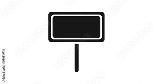 Blank Signpost Icon, Empty Roadside Sign, Information Board Mockup