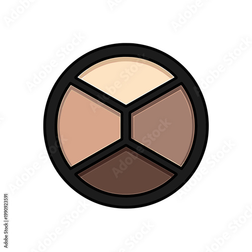 Makeup palette with neutral eyeshadows for beauty routine in modern cosmetic style - concept beauty makeup