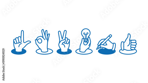 Vector hand drawn gesture, doodle sketchy illustration, pointing gesture, sign, hand showing approve, 
