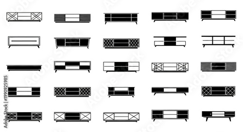 Collection of modern and classic tv stands and media console designs showcasing diverse styles materials and storage solutions for contemporary living spaces and entertainment