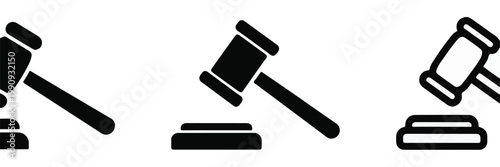 Gavel and Sounding Block Icons hammer judge