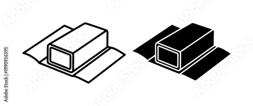 Butter stick icon set in isometric line and solid style