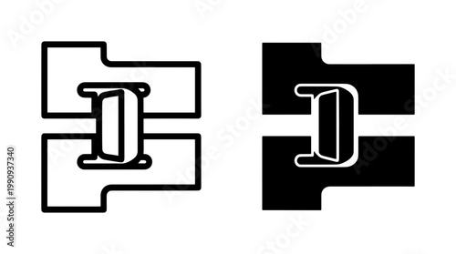 Bild auf Leinwand Industrial Mechanical Joint Connection Icon Set