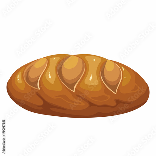 A beautifully illustrated loaf of bread captures the essence of fresh baking, showcasing its golden crust and tempting aroma, perfect for culinary enthusiasts.