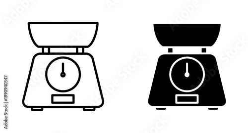 Kitchen Scale Icon Set for Cooking and Food Measurement