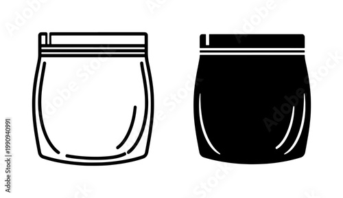 Ziplock Pouch Bag Vector Icon Set