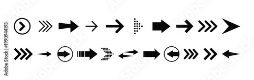 Arrow set icon Cursor Black vector arrows icons Arrow isolated vector