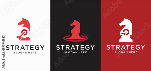Creative Chess Strategy Logo with Geometric King and Tactical Style