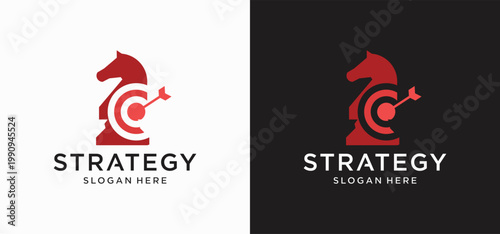 Creative Chess Strategy Logo with Geometric King and Tactical Style