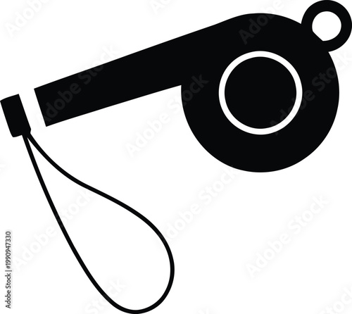 ports Referee Whistle Icon for Athletic Competition Coaching Training Signal Equipment Design Element
