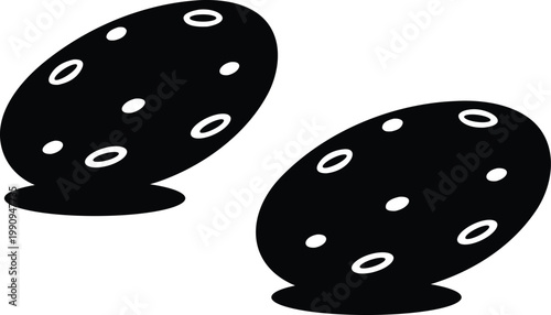 Floating potatoes with eyes silhouette vector illustration