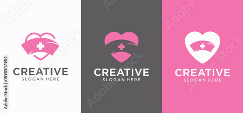 Modern Nurse Tech Emblem with Clean Healthcare Innovation Style