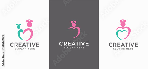 Modern Nurse Tech Emblem with Clean Healthcare Innovation Style