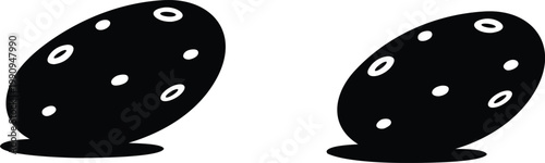 Potatoes with eyes silhouette vector illustration