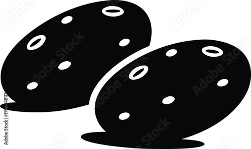 Potato silhouette vector illustration black and white