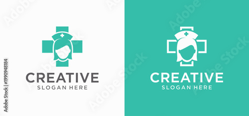 Modern Nurse Tech Emblem with Clean Healthcare Innovation Style