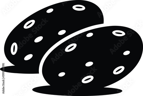 Potatoes with eyes silhouette vector illustration