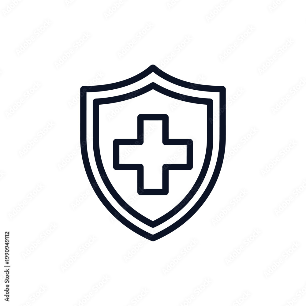 Fototapeta premium Medical protection shield symbol icon.