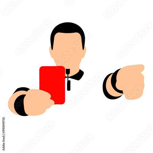 Referee displaying a red card, indicating a penalty or warning.