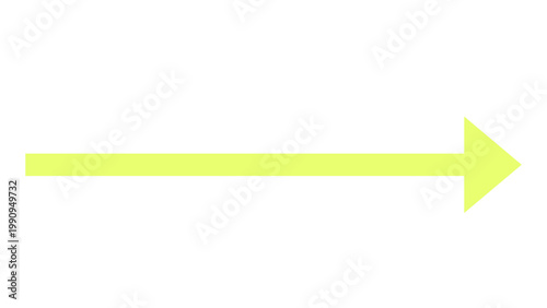 Bright yellow arrow pointing to the right on a white background with direction isolated navigation strategy objective progress continue opportunity information communication destination