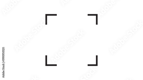 Foto Focus frame corners on white background with crop marks registration marks targe