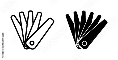 Photos Feeler Gauge Tool Icon Set for Precision Measurement