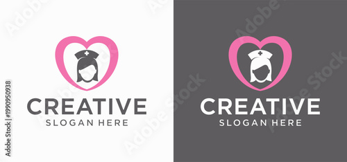 Modern Nurse Tech Emblem with Clean Healthcare Innovation Style